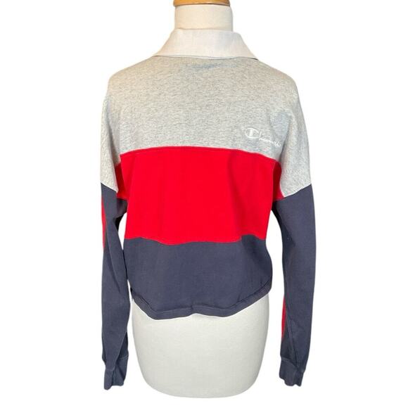 Champion Life Womens Ruby Jersey Cropped Tee Long Sleeve C Felt Logo Collar SZ L - Picture 6 of 14